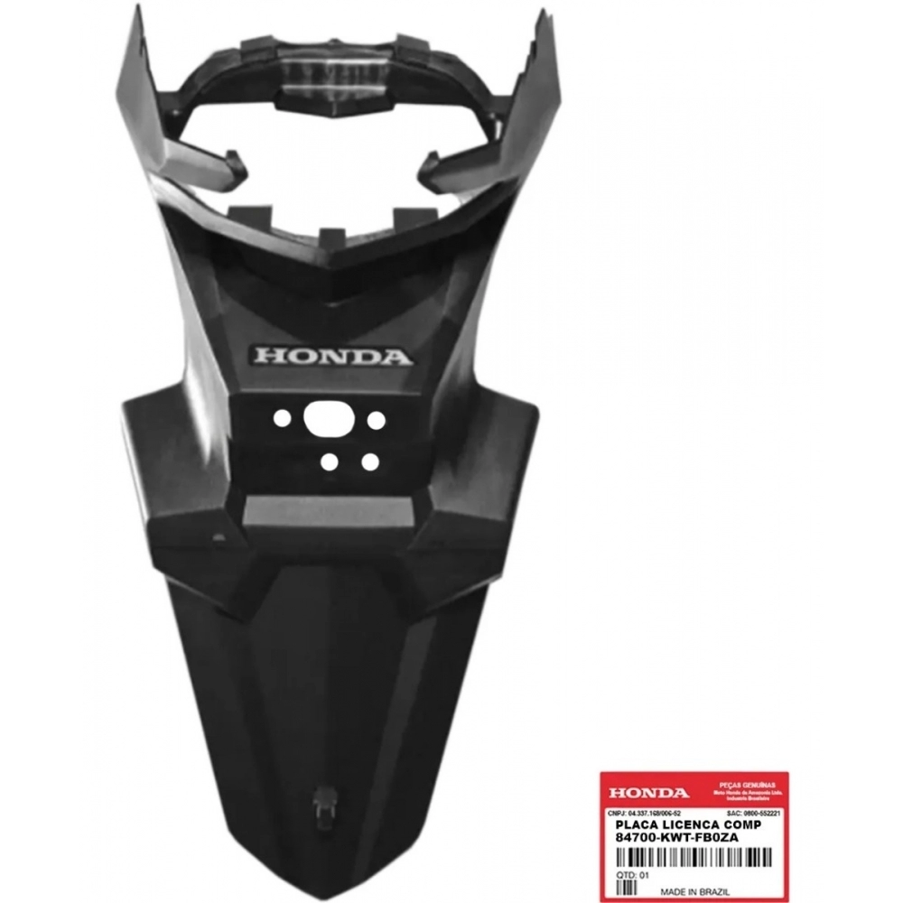 Paralama Suporte Placa Traseiro Moto Xre 300 2019 2020 2021 2022 2023 Sahara 300 Original Honda - Original Honda
