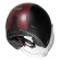Capacete Aberto Custom Bieffe B45 Harley Old School Vintage Cafe Racer Preto Couro Vermelho