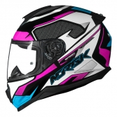 Capacete Esportivo Moto Norisk Razor Speedmax Branco Rosa Fechado Masculino Feminino
