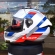 Capacete Moto Fechado Ls2 Ff808 Stream 2 Vintage Bmw Branco Azul Vermelho C/ Óculos