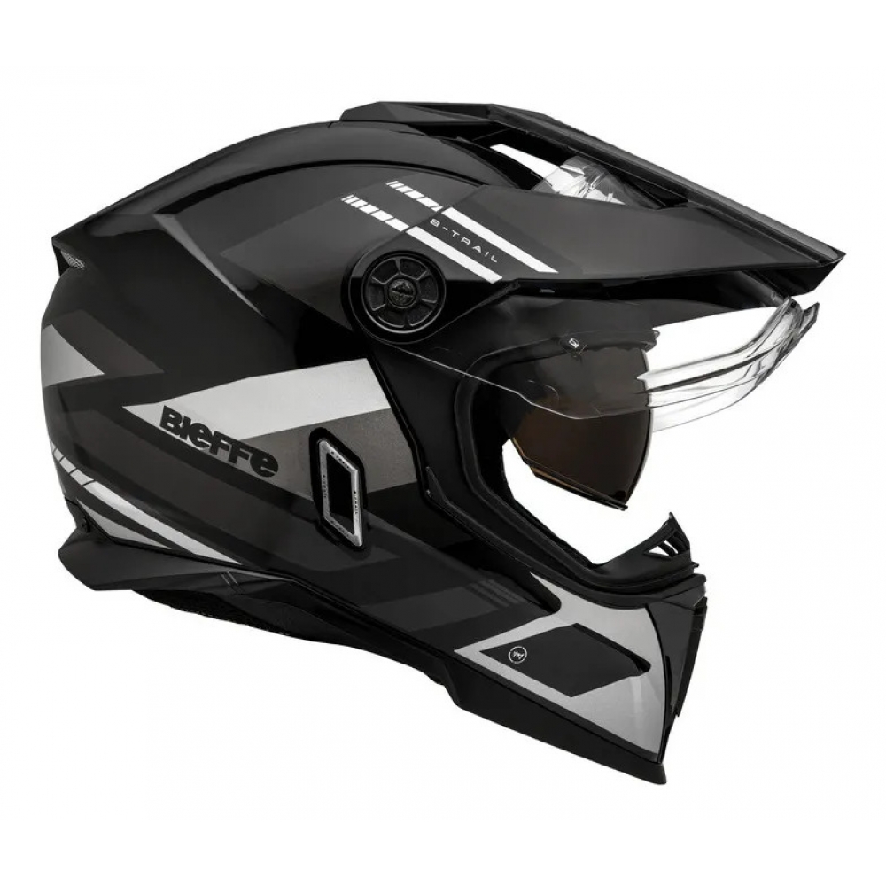 Capacete Bieffe B-Trail Moto Big Trail Advance Preto Grafite C/ Óculos Sol Lançamento