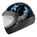 Capacete Moto Feminino Automático Ebf Borboleta C/ Selo Inmetro - Preto / Azul