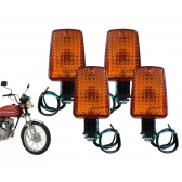 Pisca Seta Moto Ml 125 Turuna 125 Titan 125 95 96 97 98 99 Cg 125 83/88 Jogo C/ 4 Piscas Modelo Original Lente Âmbar - Modelo Original