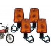Pisca Seta Moto Ml 125 Turuna 125 Titan 125 95 96 97 98 99 Cg 125 83/88 Jogo C/ 4 Piscas Modelo Original Lente Âmbar - Modelo Original