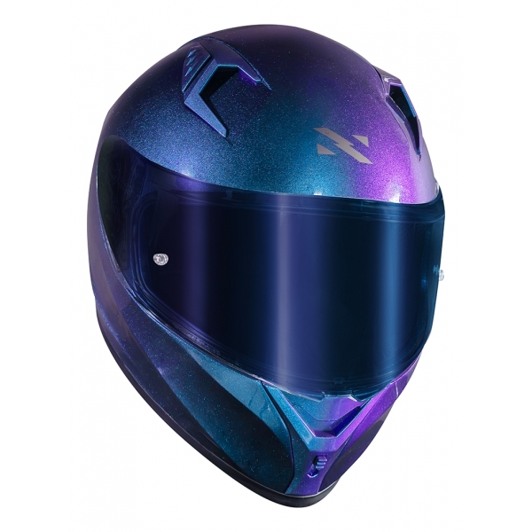 Capacete Moto Norisk Flow Monocolor Azul Camaleão C/ Aerofolio + Viseira Extra Feminino Masculino