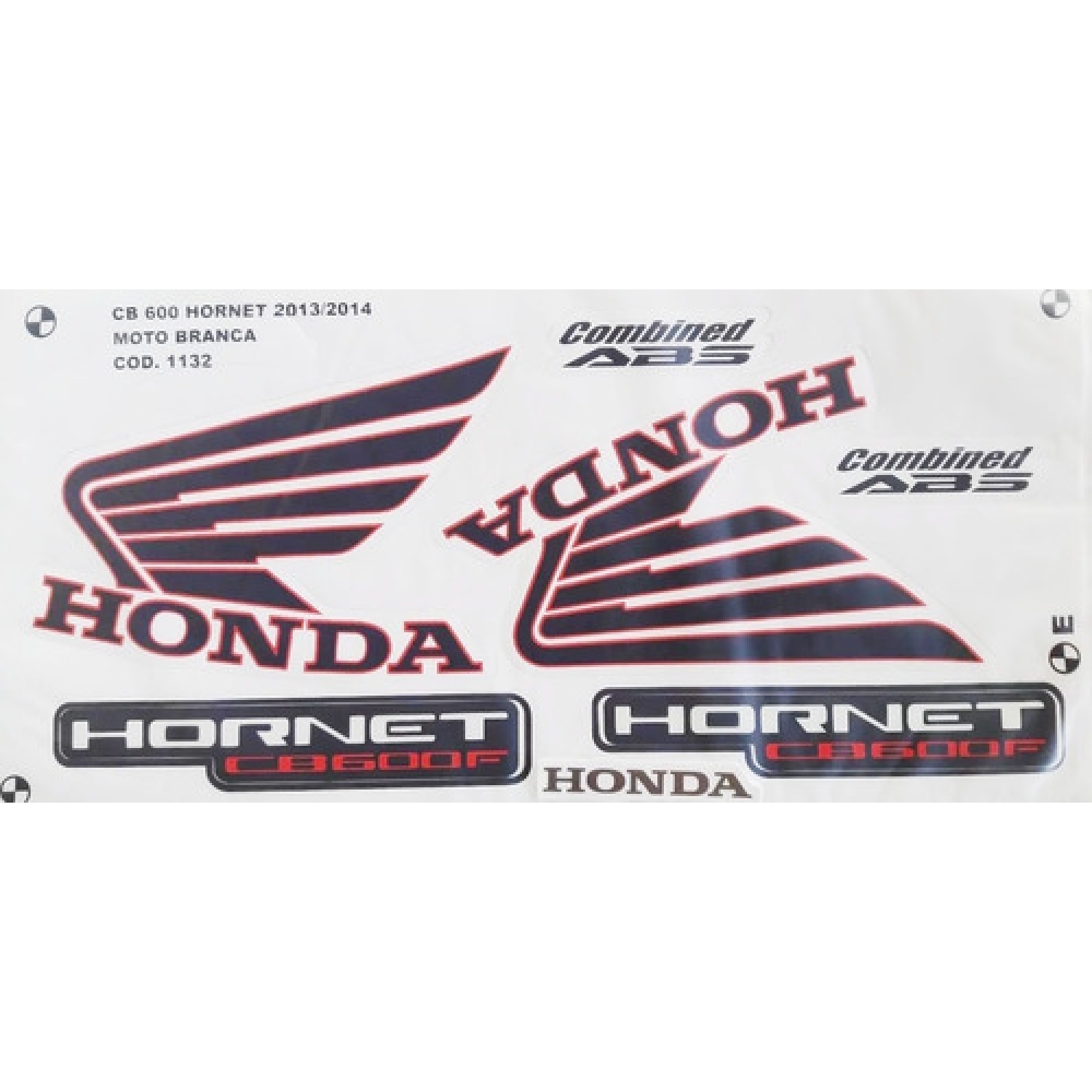 Kit Adesivos Faixa Cb 600 Hornet Branca 13 / 14 Jogo Adesivo