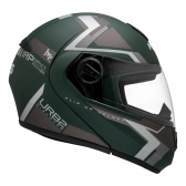Capacete Moto Robocop Articulado Peels Urban U-Rb2 Discover Verde Militar Escamoteável C/ Oculos