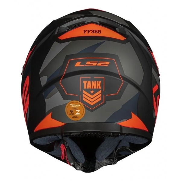 Capacete Moto Fechado Ls2 Ff358 Classic Tank Camuflado Preto Esportivo C/ Selo Inmetro Masculino Feminino