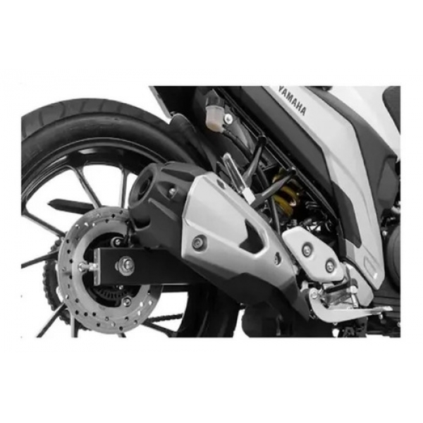 Protetor Acabamento Ponta Escape Escapamento Moto Fazer 250 2018 19 20 2021 2022 Redondo Mod Original Preto Fosco