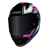 Capacete Moto Feminino Fechado Ls2 Ff358 Classic Xdron Cyan Rosa Esportivo C/ Selo Inmetro