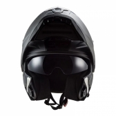 Capacete Moto Articulado Robocop LS2 FF902 Scope Monocolor Titanium Fosco Escamoteável C/ Óculos - Preto Fosco