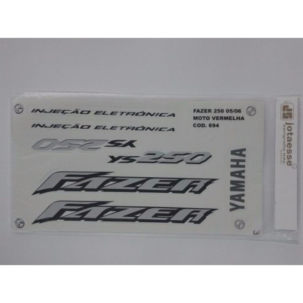 Kit Adesivos Fazer 250 Vermelha 2005 2006 Jogo Adesivo