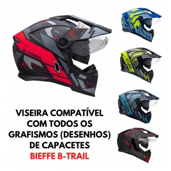 Viseira Colorida Capacete Bieffe B-Trail Btrail Iridium Blue / Camaleão Original