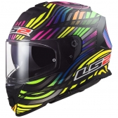 Capacete Moto Fechado Ls2 Ff800 Storm Power Arco Iris Preto Rainbow C/ Óculos Interno C/ Selo Inmetro