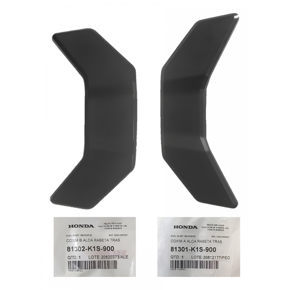 Par De Capa Borracha Do Bagageiro Moto Nxr Bros 160 Xre 190 2025 2026 Em Diante Original Honda - Preto