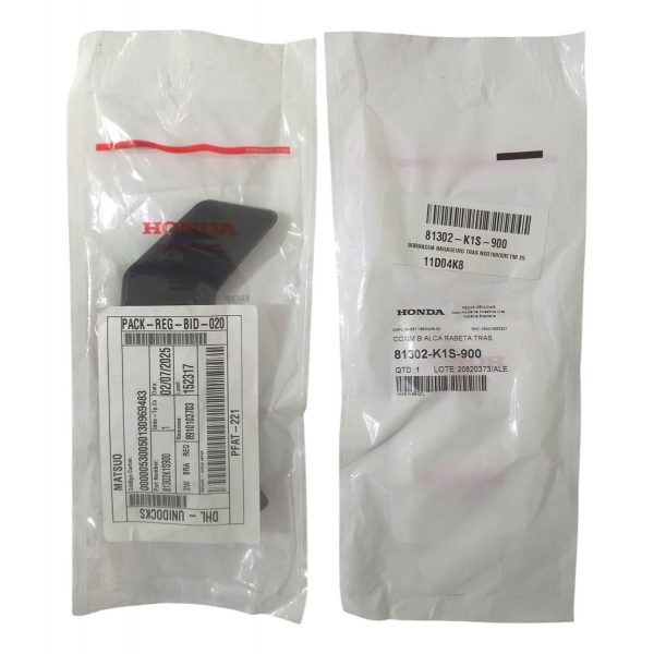 Par De Capa Borracha Do Bagageiro Moto Nxr Bros 160 Xre 190 2025 2026 Em Diante Original Honda - Preto