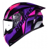 Capacete Moto Feminino Norisk Flow Pulse Roxo Rosa C/ Spoiler + Viseira Extra Lançamento