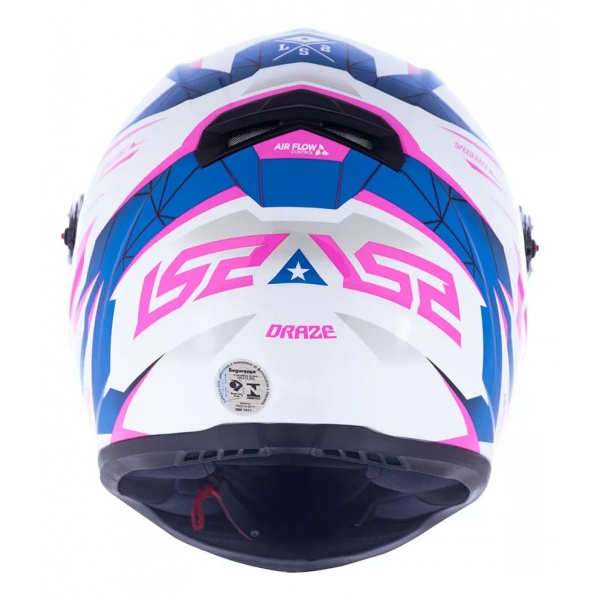 Capacete Moto Feminino Fechado Ls2 Ff358 Classic Draze Branco Rosa C/ Selo Inmetro Lançamento