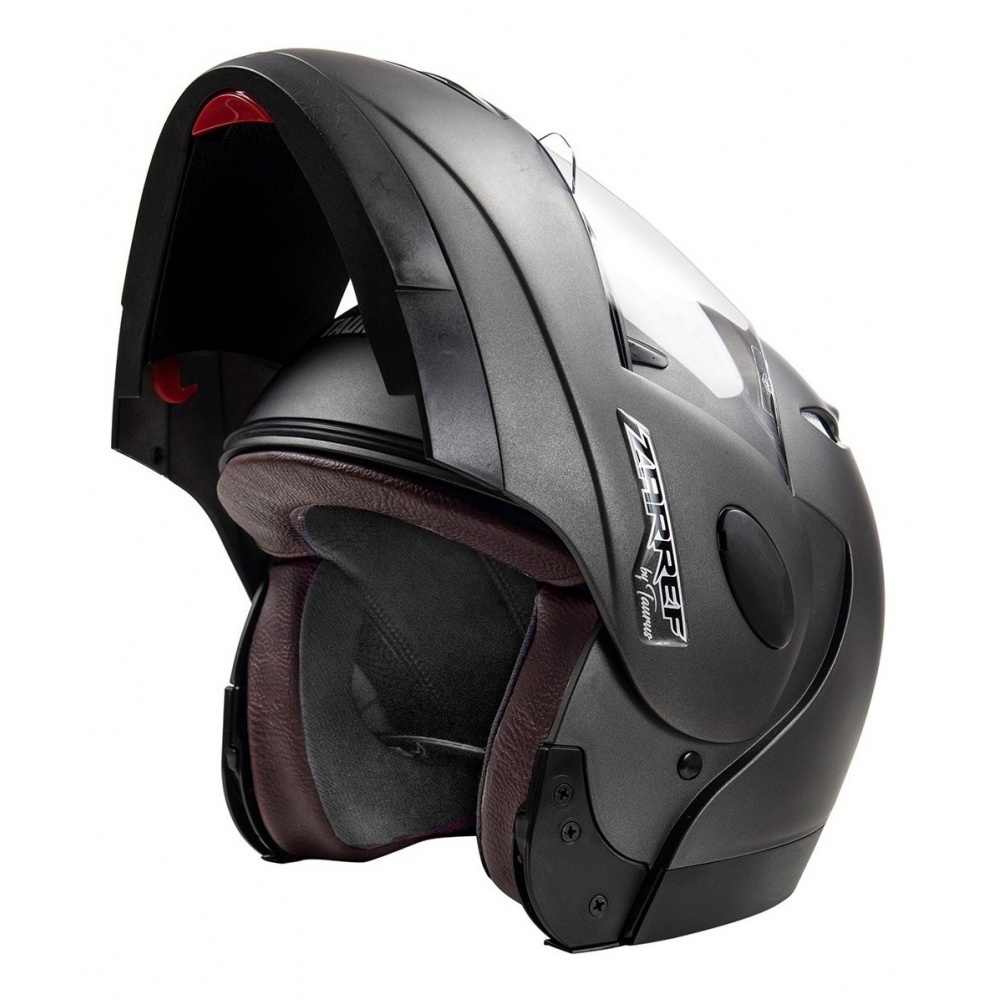 Capacete Moto Robocop Zarref By Taurus Custom Escamoteavel Cinza Revestido Couro C/ Selo Inmetro