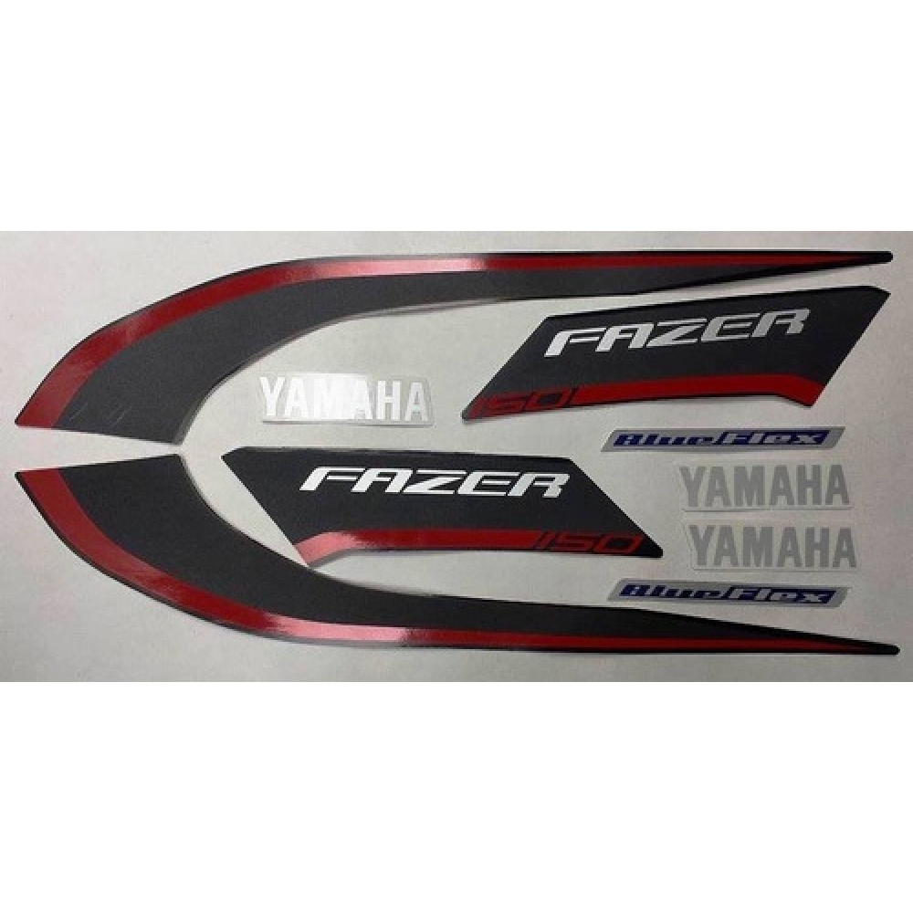 Kit Adesivos Faixas Fazer 150 2014 2015 Preta Jogo Adesivo