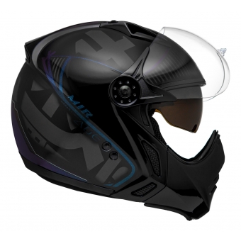 Capacete Moto Peels Mirage Edge Preto Camaleão Custom Aviador C/ Óculos Queixeira Removível Masculino Feminino