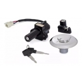 Kit Chave Contato Miolo Ignição Moto Nxr Bros 150 2006 2007 2008 Jogo Mod Original C/ Tampa Tanque e Trava