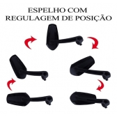 Par De Espelho Retrovisor Esportivo Prata Universal P/ Motos