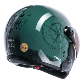 Capacete Moto Peels Mirage F 21 F-21 North Navy Custom Aviador C/ 2 Viseiras Queixeira Removível - Preto Verde