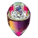 Capacete Moto Norisk Flow Trap Desenho Branco Rosa Feminino Masculino C/ Spoiler + Viseira Extra