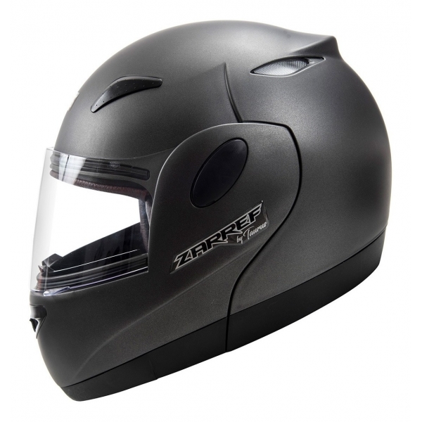 Capacete Moto Robocop Zarref By Taurus Custom Escamoteavel Cinza Revestido Couro C/ Selo Inmetro