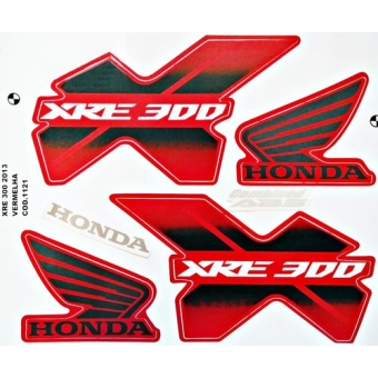 Kit Adesivo Faixa Honda Xre 300 Vermelha 2013 Jogo Adesivos