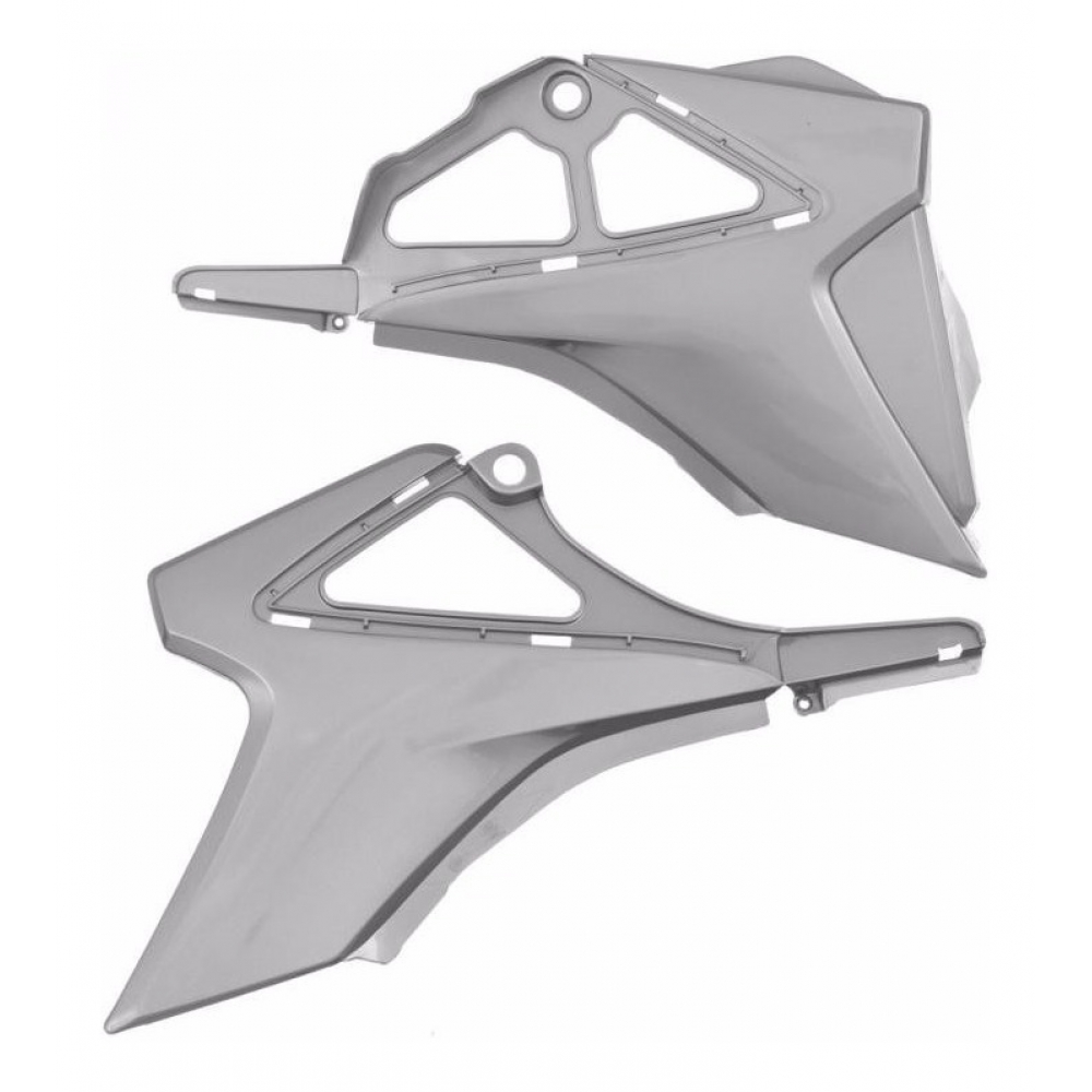 Par De Carenagem Tampa Lateral Inferior Moto Nxr Bros 150 2009 2010 2011 2012 2013 2014 Prata