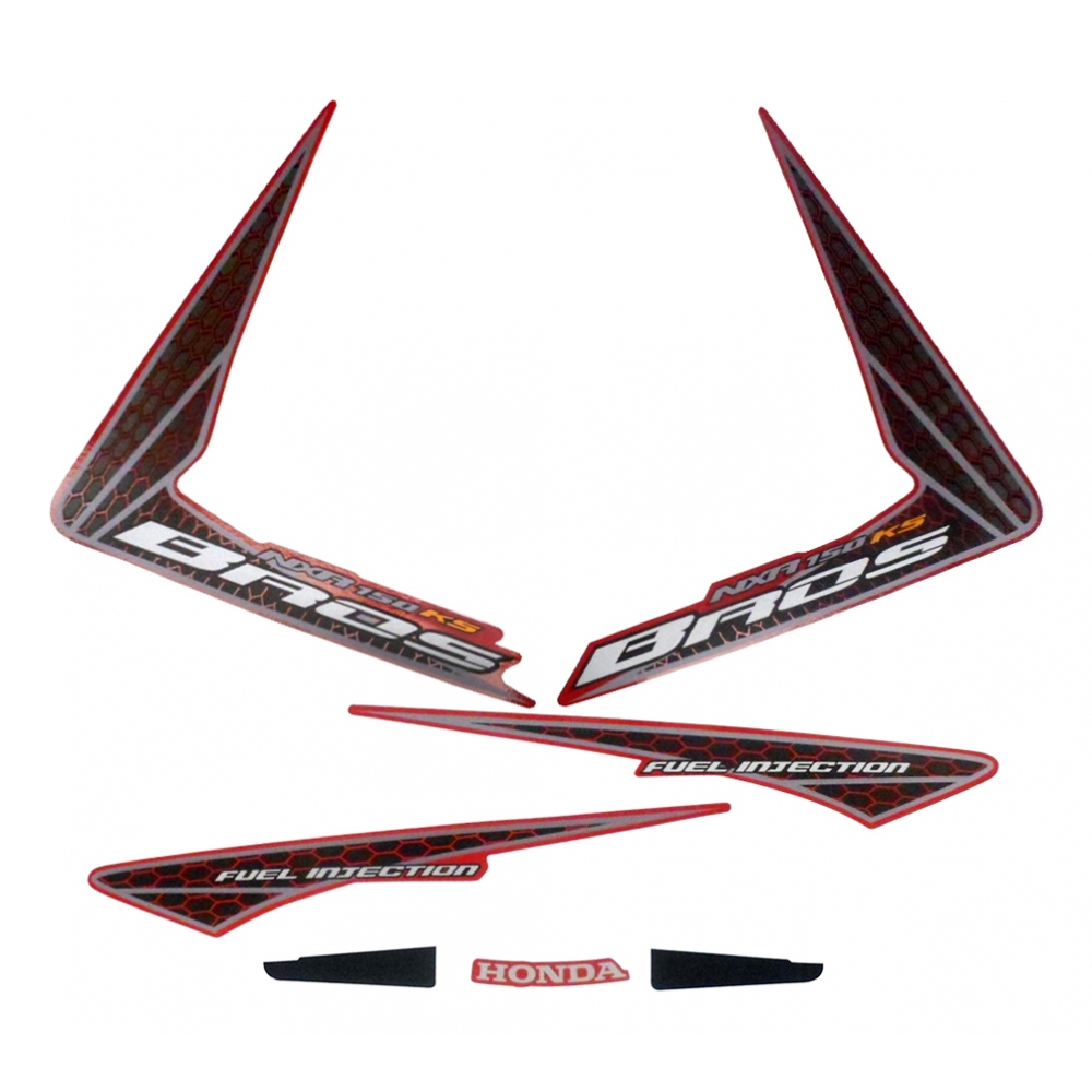 Kit Adesivos Faixas Moto NXR Bros 150 KS 2009 Vermelha Jogo Adesivo Jotaesse