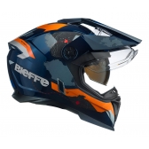 Capacete Moto Bieffe B-Trail Big Trail Xre Frontier Azul Laranja C/ Óculos Sol Lançamento