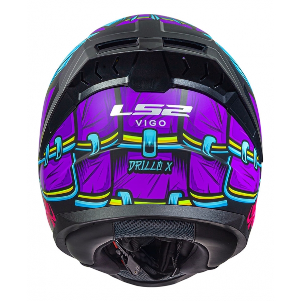 Capacete Moto LS2 FF810 Vigo Drillox Roxo Rosa Fosco C/ Spoiler Masculino Feminino Lançamento