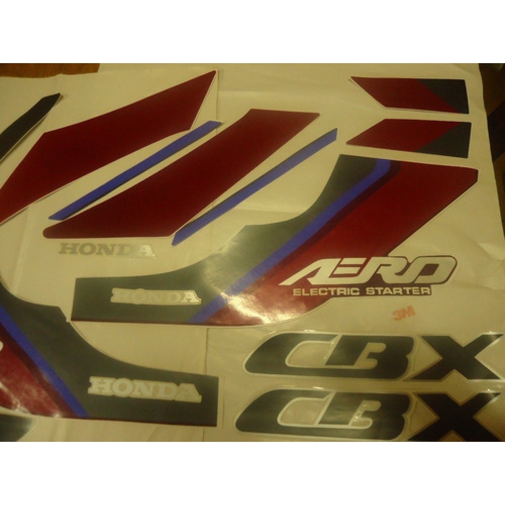 Kit Adesivos Faixa Cbx 150 Aero 91 Moto Vinho Jogo Adesivo