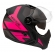 Capacete Moto Feminino Custom Peels Mirage Living Vertice Aviador C/ Óculos Queixeira Removível - Preto / Rosa