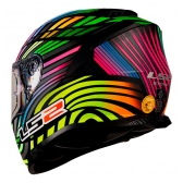 Capacete Moto Fechado Ls2 Ff800 Storm Power Arco Iris Preto Rainbow C/ Óculos Interno C/ Selo Inmetro