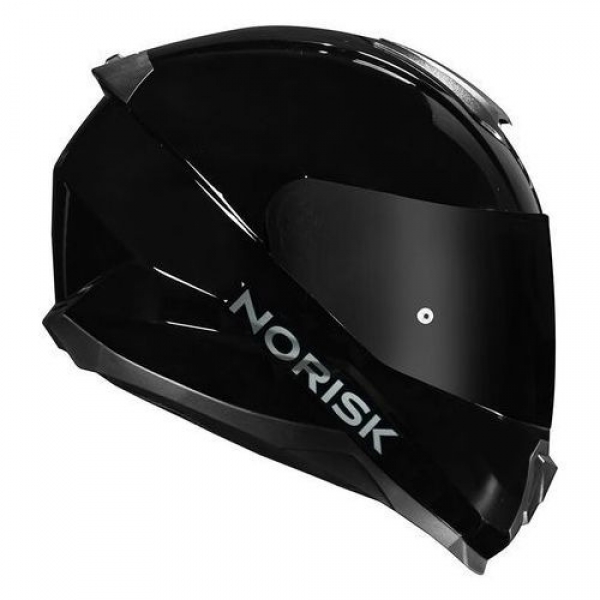 Capacete Moto Esportivo Fechado Norisk Razor Monocolor Solid Preto C/ Selo Inmetro - Brilho