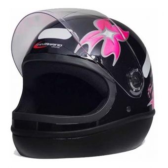Capacete Feminino Taurus San Marino Formula 1R C/ Flor Femme Modelo Novo