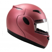Capacete Moto Feminino Robocop Zarref By Taurus Custom Escamoteavel Rosa Jelly Revestido Couro C/ Selo Inmetro