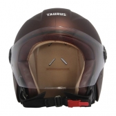 Capacete Moto Aberto Feminino Masculino Joy 23 San Marino By Taurus Custom Vintage Biz Marrom C/ Acabamento Interno Couro - Marrom