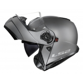 Capacete Moto Robocop Articulado LS2 FF908 Strobe 2 Monocolor Escamoteável C/ Óculos - Cinza Fosco