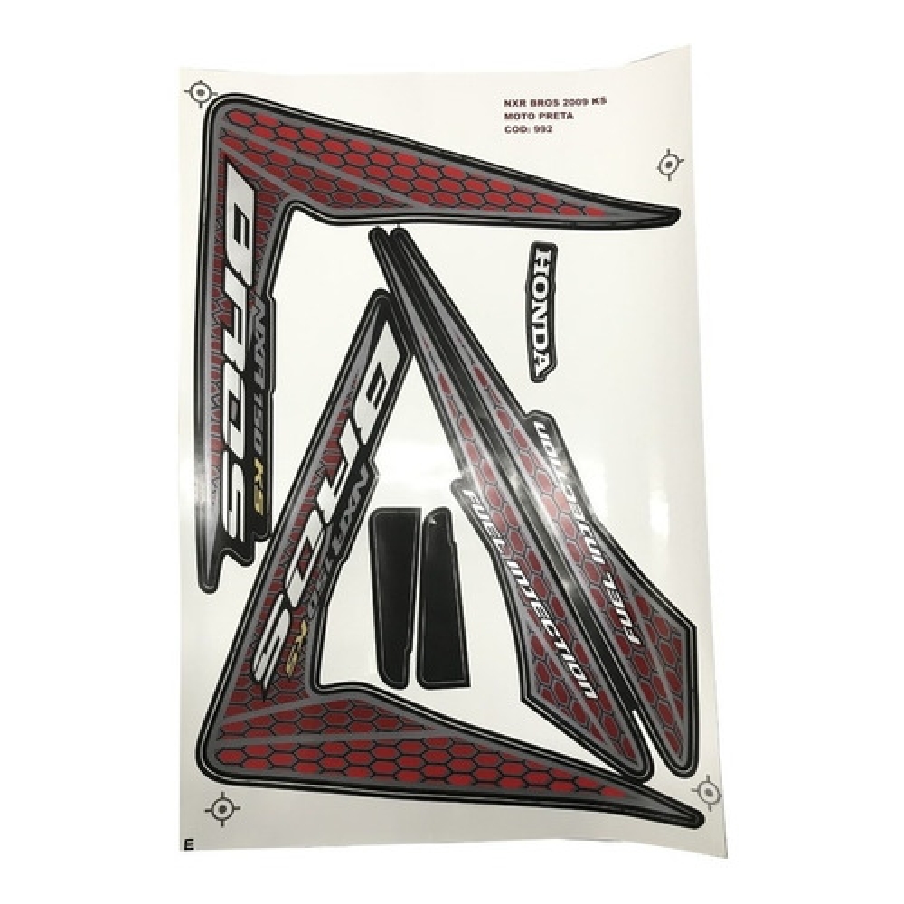 Kit Adesivos Faixas Nxr Bros 150 Ks 2009 Preta Jogo Adesivo
