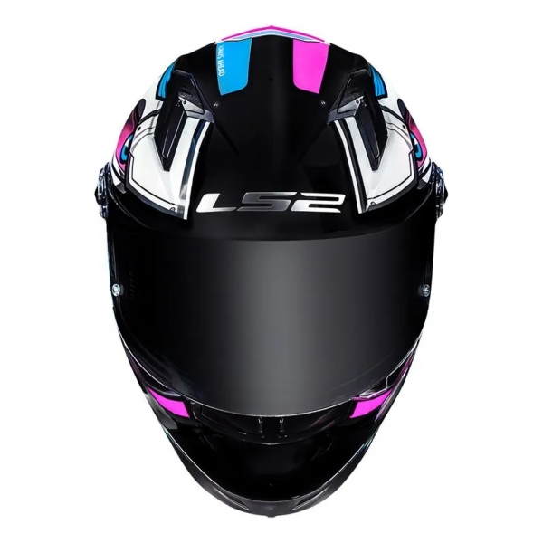 Capacete Moto Feminino Fechado Ls2 Ff358 Classic Xdron Cyan Rosa Esportivo C/ Selo Inmetro