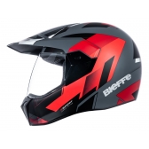 Capacete Moto Bieffe 3 Sport React Esportivo Cross Trilha Cinza Dark Vermelho C/ Selo Inmetro Lançamento