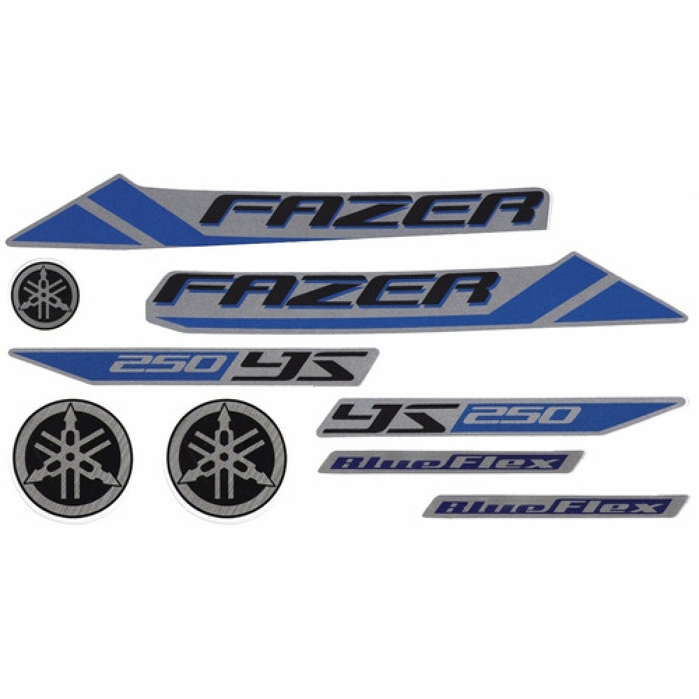 Kit Adesivos Faixa Fazer 250 Bl Flex Prata 2013 Jogo Adesivo