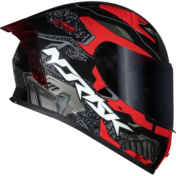 Capacete Moto Norisk Flow Robot Preto Vermelho C/ Spoiler + Viseira Fumê Extra Lançamento - Preto Vermelho