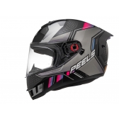 Capacete Moto Feminino Peels Icon Force Esportivo C/ Óculos Sol Interno C/ Selo Inmetro LANÇAMENTO - Preto Cinza Roxo
