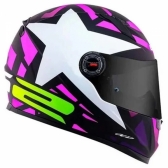 Capacete Moto Feminino Fechado Ls2 Ff358 Classic FF358 Starwar Preto Rosa Esportivo C/ Selo Inmetro